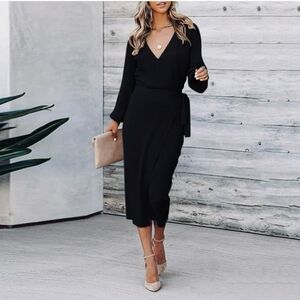 Banana Republic Black Long Sleeve Dress